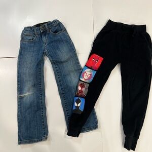 Bundle of 2 Boys Pants Jeans and Marvel Sweatpants Size XS/5